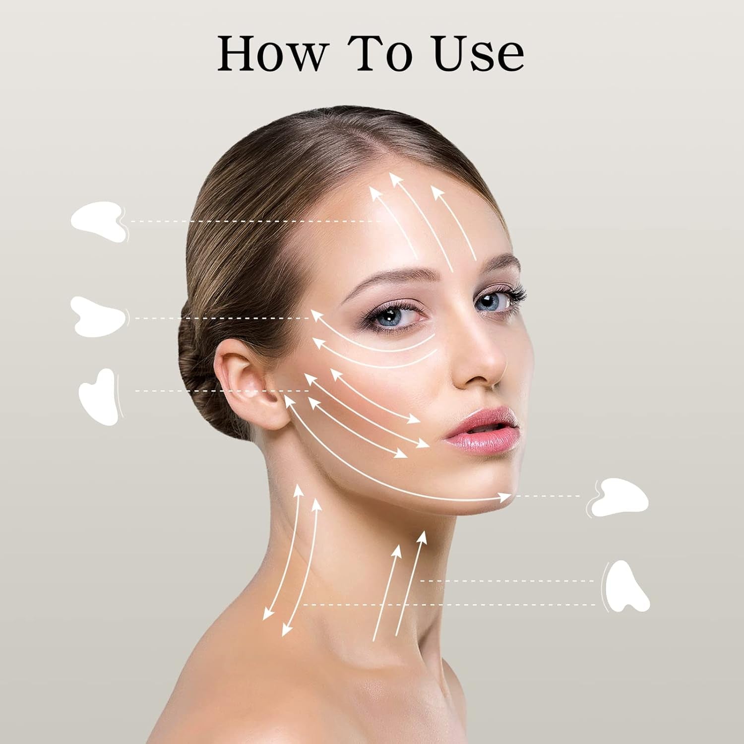 Gua Sha Facial Tools Guasha Tool Gua Sha Jade Stone Manual Massage Sticks for Jawline Sculpting and Puffiness Reducing for Face Body Relieve Muscle Tensions Reduce Festive Gifts